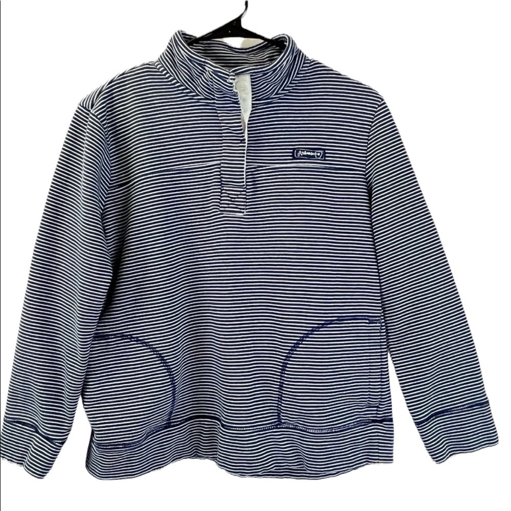 State of Mind Arkansas Sweatshirt Blue & White Stripes‎ Sz Small